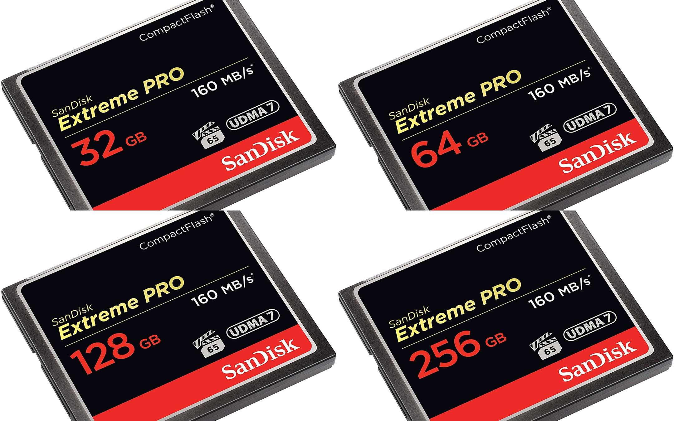 SanDisk Extreme Pro CompactFlash: 4 memory cuts, 4 TOP offers