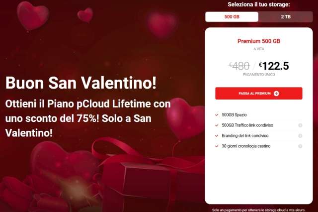 pCloud San Valentino