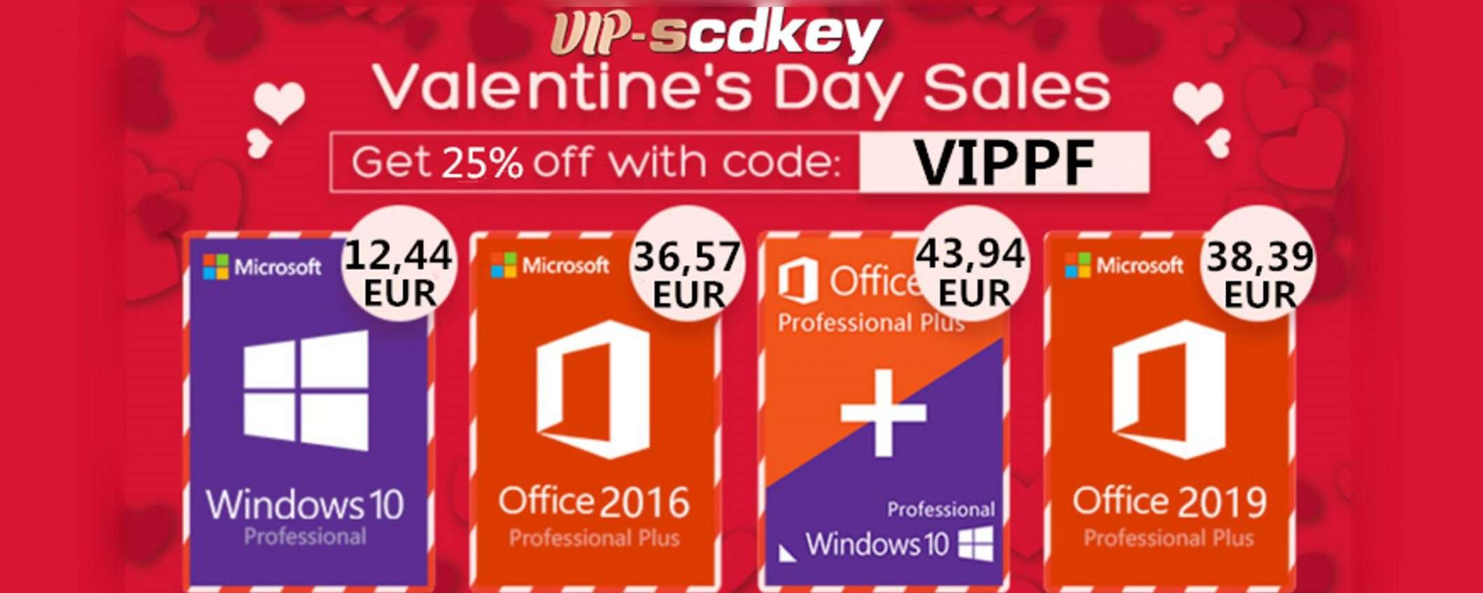 San Valentino con VIP-scdkey: Windows 10 PRO a 12€