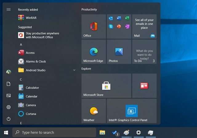 Windows 10: il menu Start fluttuante del restyling Sun Valley