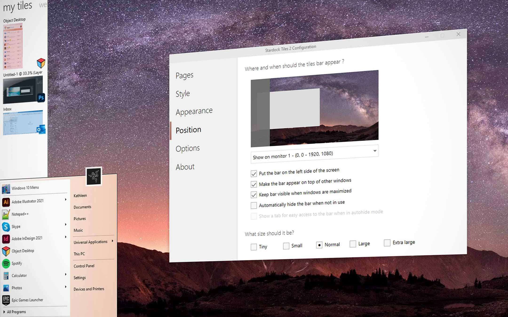 Stardock Tiles 2 for virtual desktops on Windows Stardock Tiles 2 for virtual desktops on Windows
