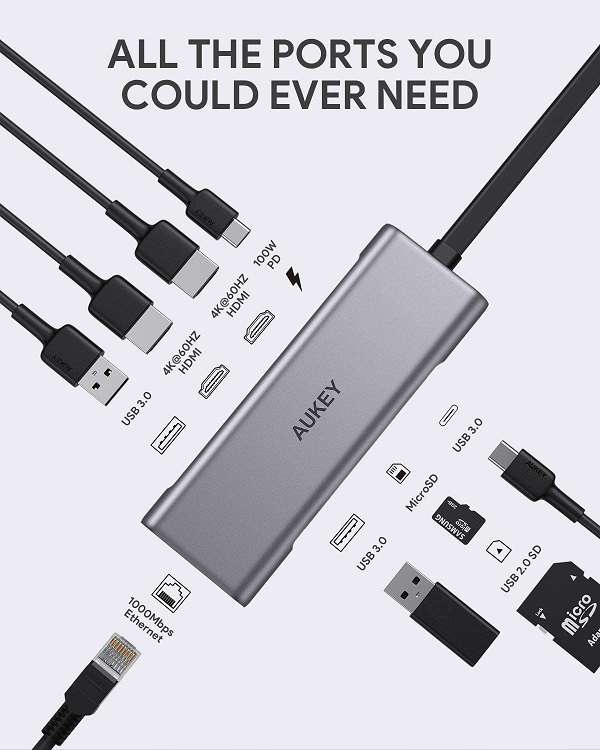 Docking Station Aukey 9 in 2 per MacBook - 1