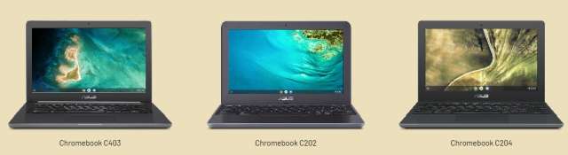 ASUS Chromebook C403, C204 e C202
