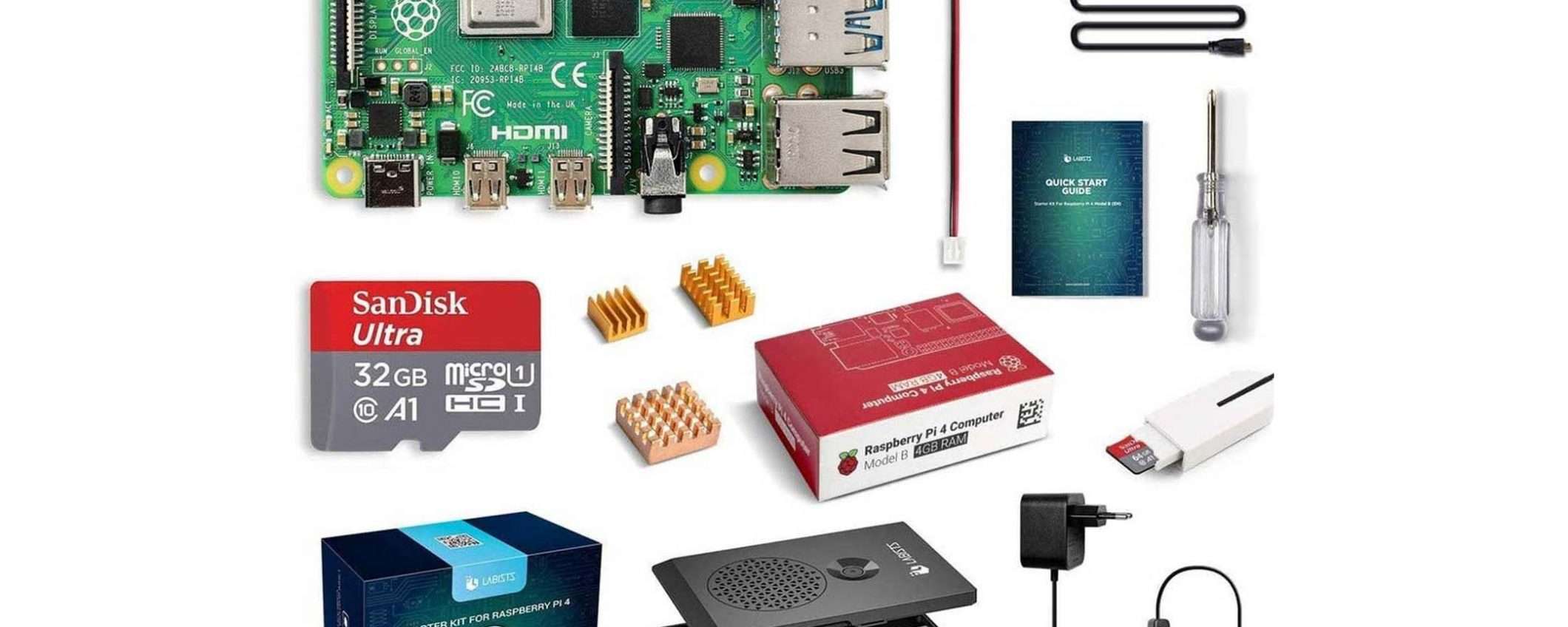 Raspberry Pi 4 Model B, kit completo in offerta