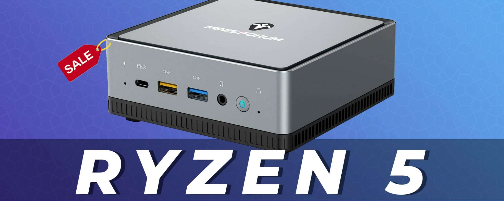 Mini PC con Ryzen 5 e GPU Vega 8 in offerta su Amazon