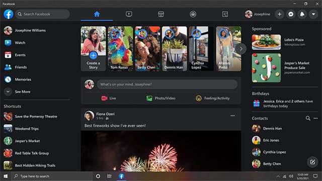 Il nuovo client desktop di Facebook per Windows 10, su Microsoft Store