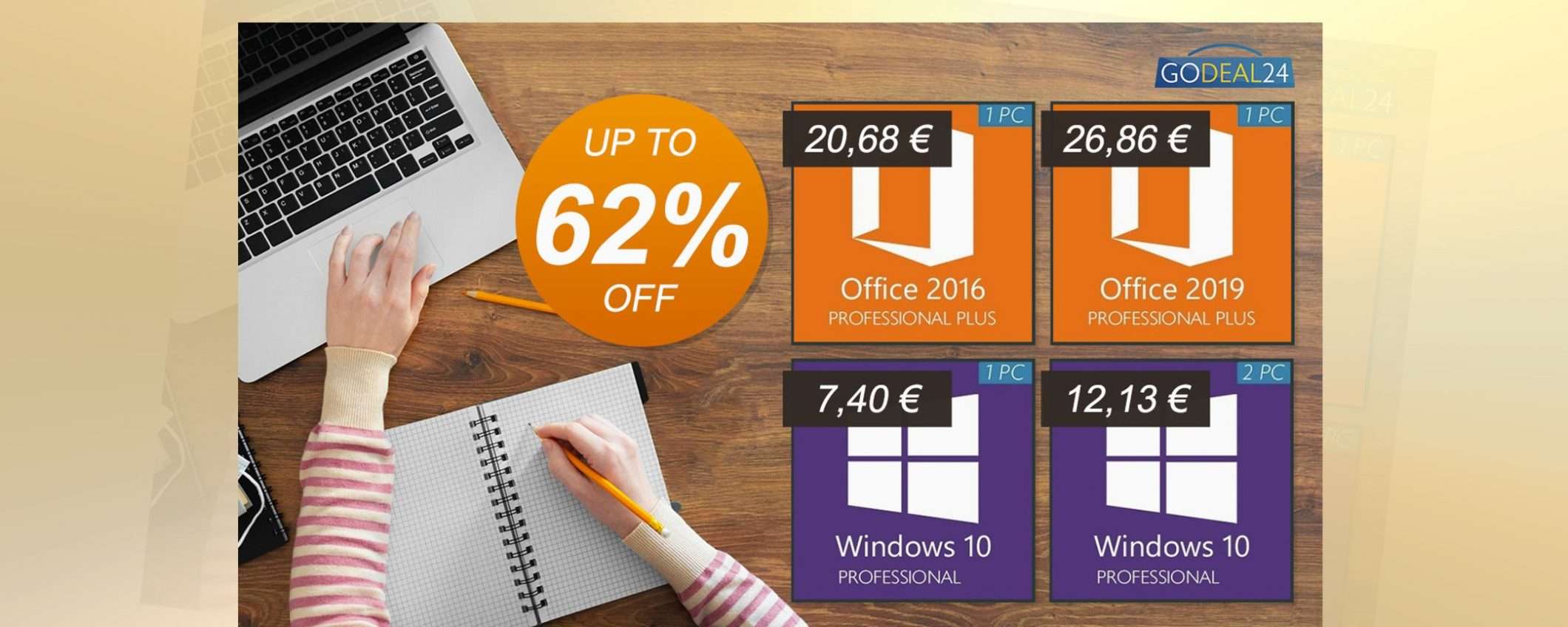 Offerta smart working Godeal24: Windows 10 Pro da 6€