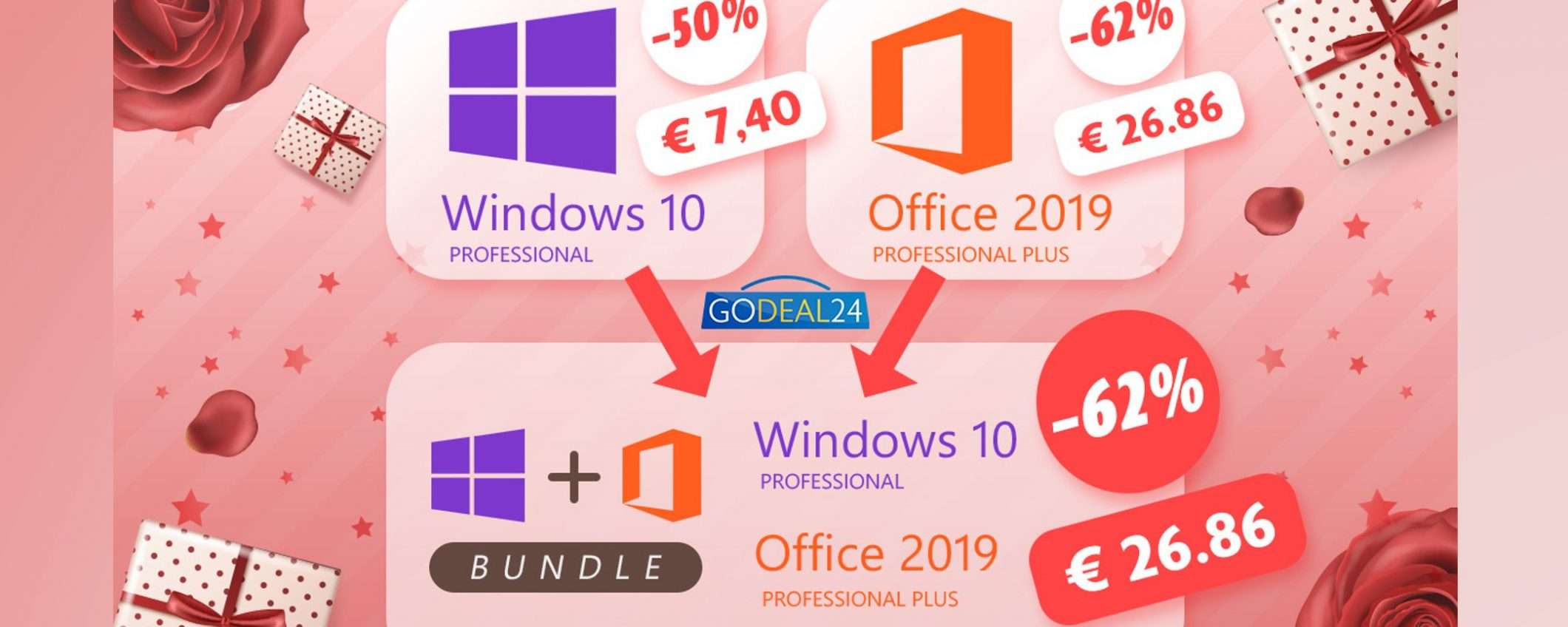Festa della donna: 26€ per Windows 10 Pro + Office 2019 Pro