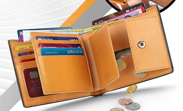 Il portafoglio in vera pelle di Teehon con blocco RFID