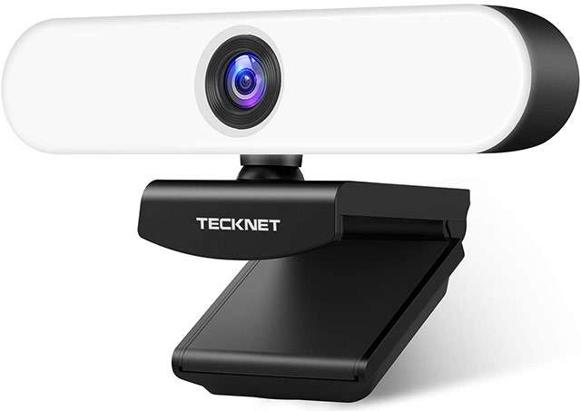 La webcam 1080p di Tecknet con illuminazione e cancellazione del rumore