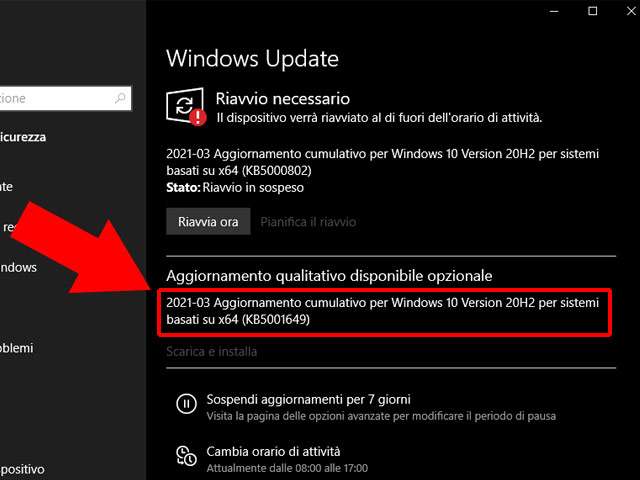 Windows 10: di nuovo in rollout l'aggiornamento KB5001649