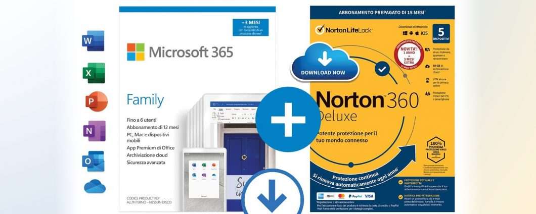 Microsoft 365 e Norton 360: super sconto del 68%