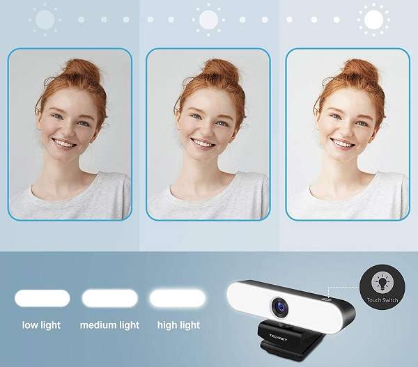 Webcam Tecknet HD 1080p LED touch - 1