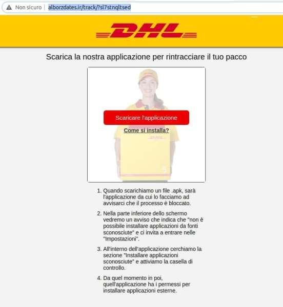 DHL pagina fake