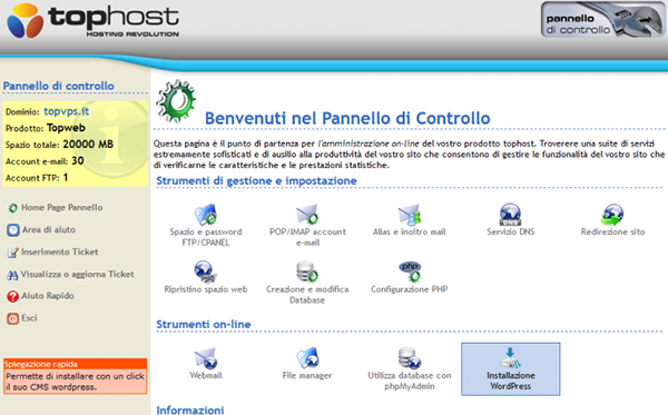 Tophost cpanel
