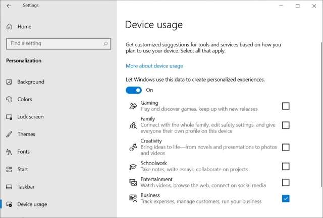 Windows 10 Device usage