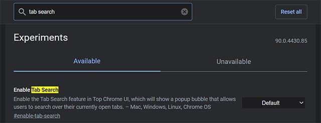 Come attivare la funzionalità Tab Search di Chrome: step 1