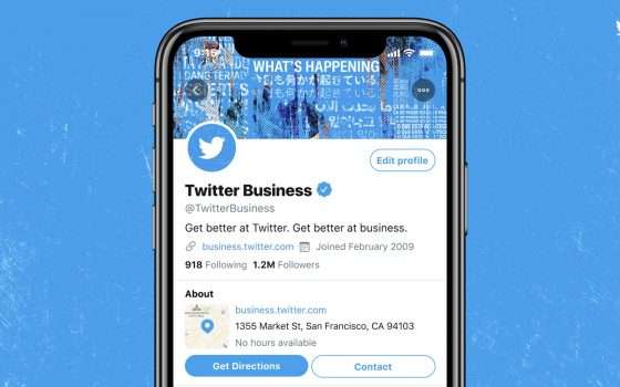 Twitter, al via i test sui profili business
