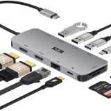 HUB USB-C doppia 4K 60Hz e 2 Type-C in offerta