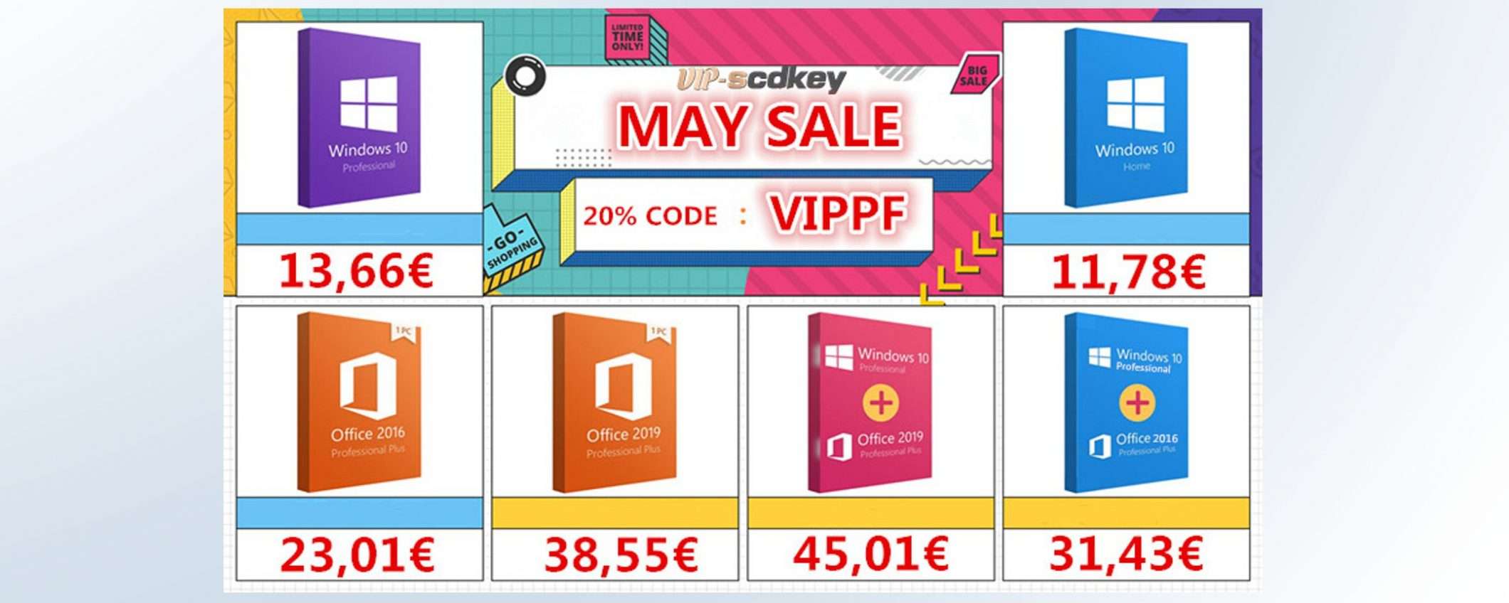 VIP-SCDkey Promo: Windows 10 PRO 13€, Office 2016 23€