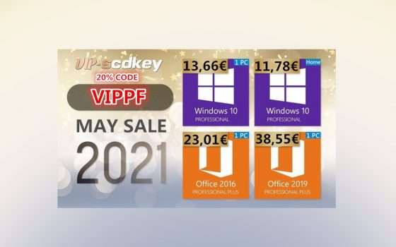 VIP-SCDkey Promo: Windows 10 PRO 13€, Office 2019 38€