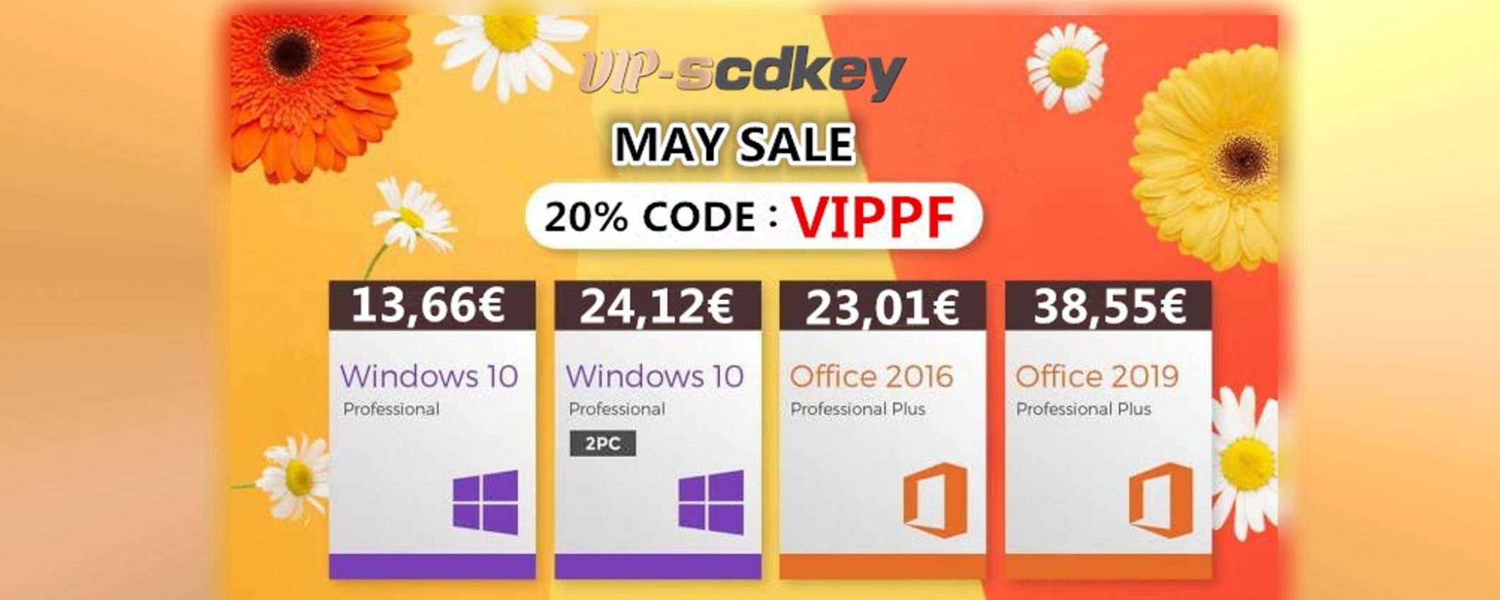 Sconti VIP-SCDkey: Office 2019 38€ e Windows 10 PRO 13€
