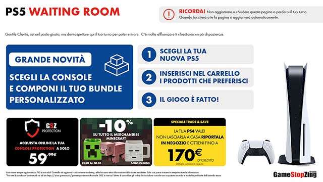 GameStop: la Waiting Room per acquistare PS5