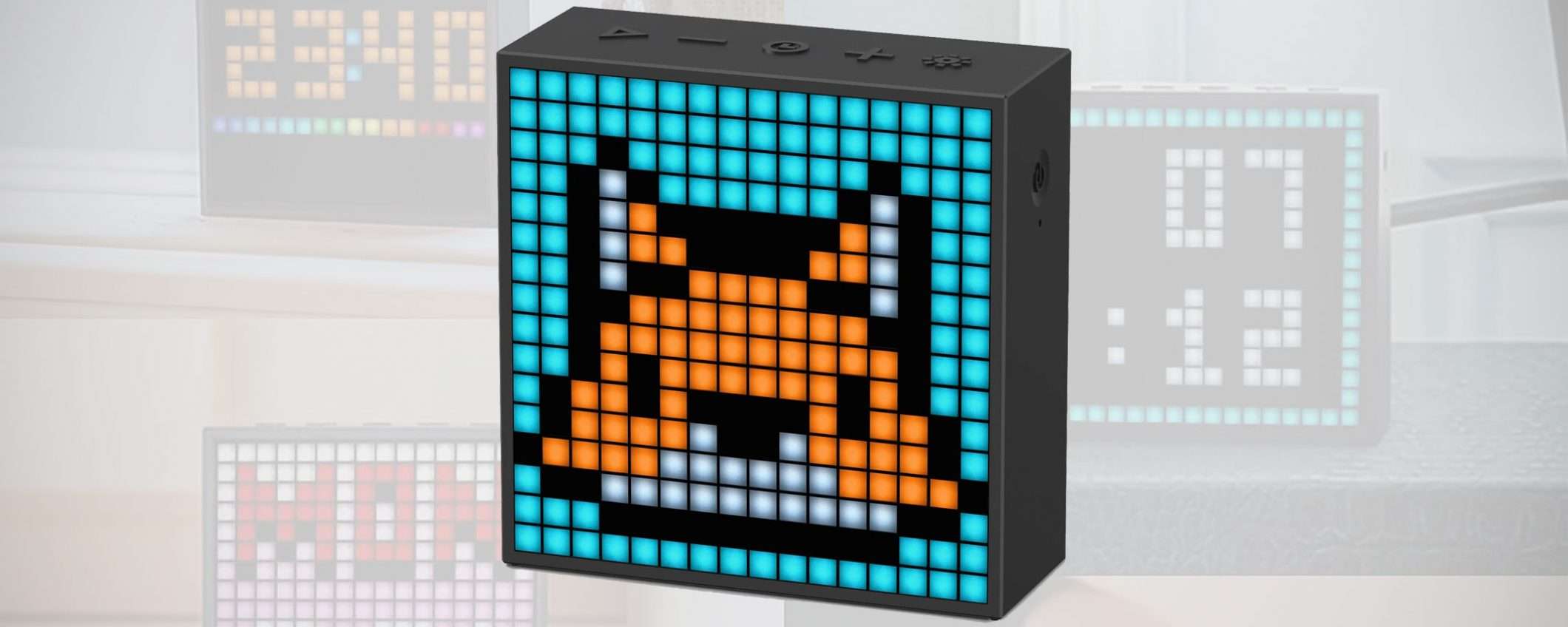 Speaker BT con pannello LED pixel art: sconto x2
