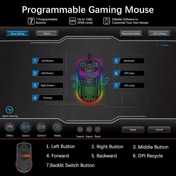 Mouse Gaming Airena G2 7200 DPI - 1