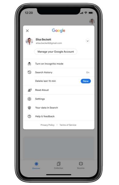 Google app Quick Delete