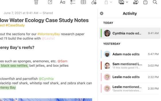 macOS Monterey: Le note diventano più rapide e collaborative