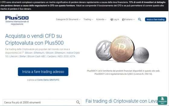 Plus500 comprare criptovalute