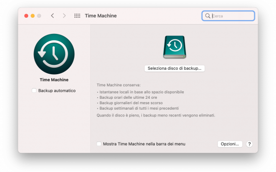 Backup Mac con Time Machine