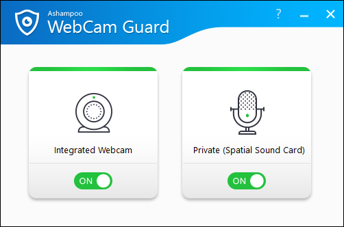 Ashampoo WebCam Guard UI