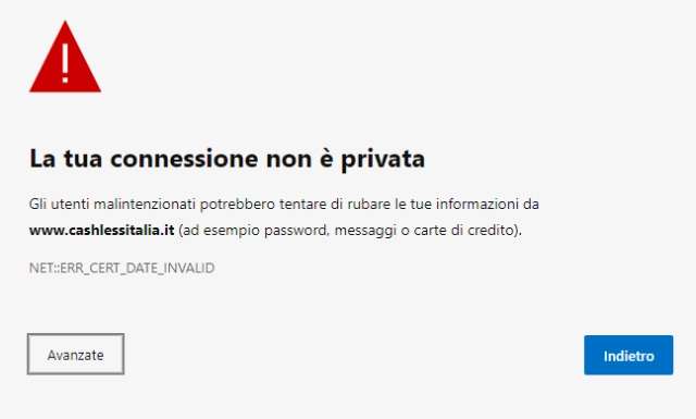 Italia Cashless - avviso Edge