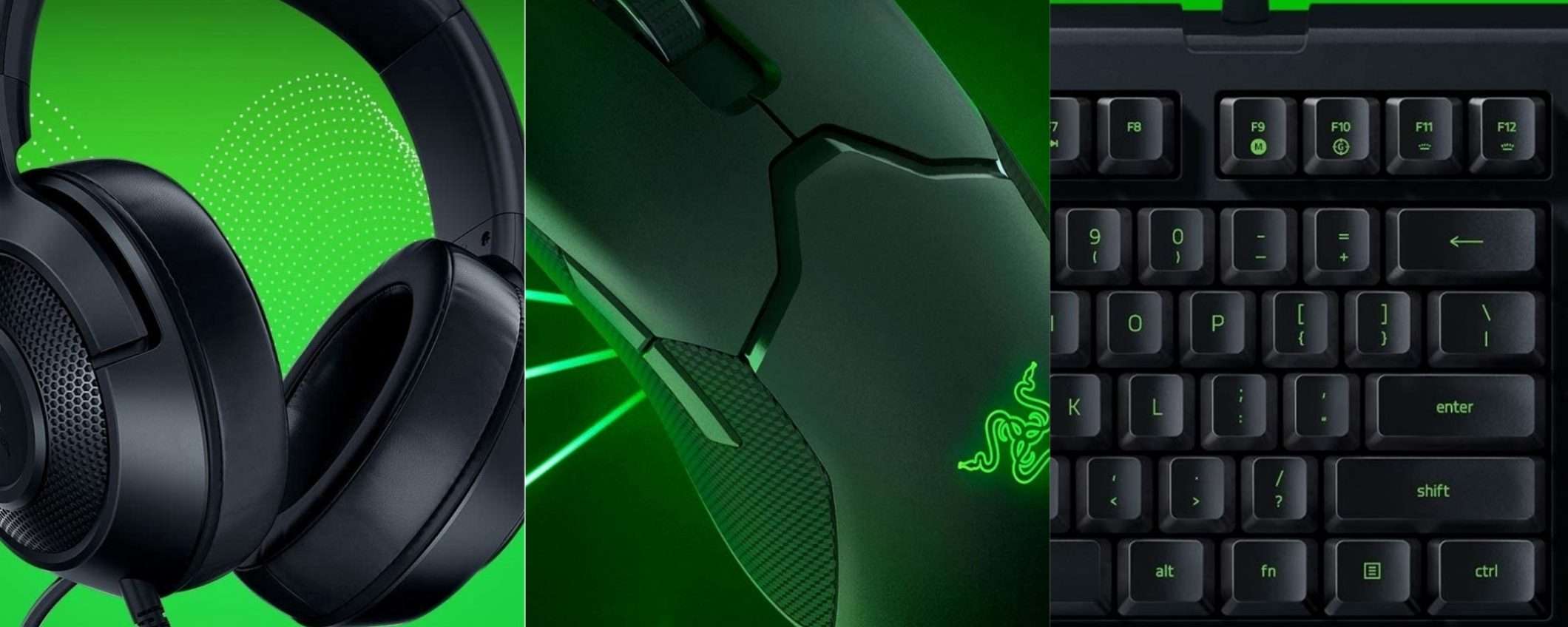Tastiera, mouse e cuffie Razer insieme a soli 67€