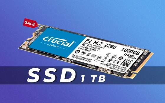 Crucial P2: SSD NVMe da 1TB scontato del 31% | Offerte Amazon