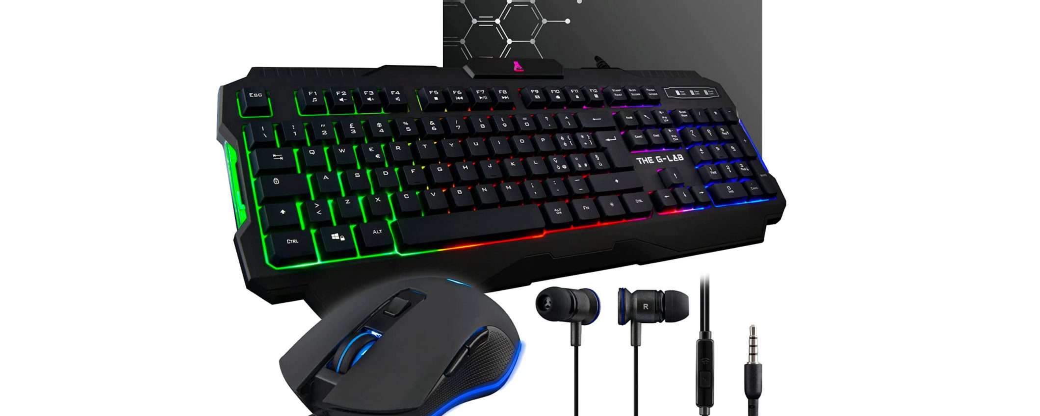 Bundle Gaming: Mouse, tastiera, cuffie e tappetino, tutto a 17€