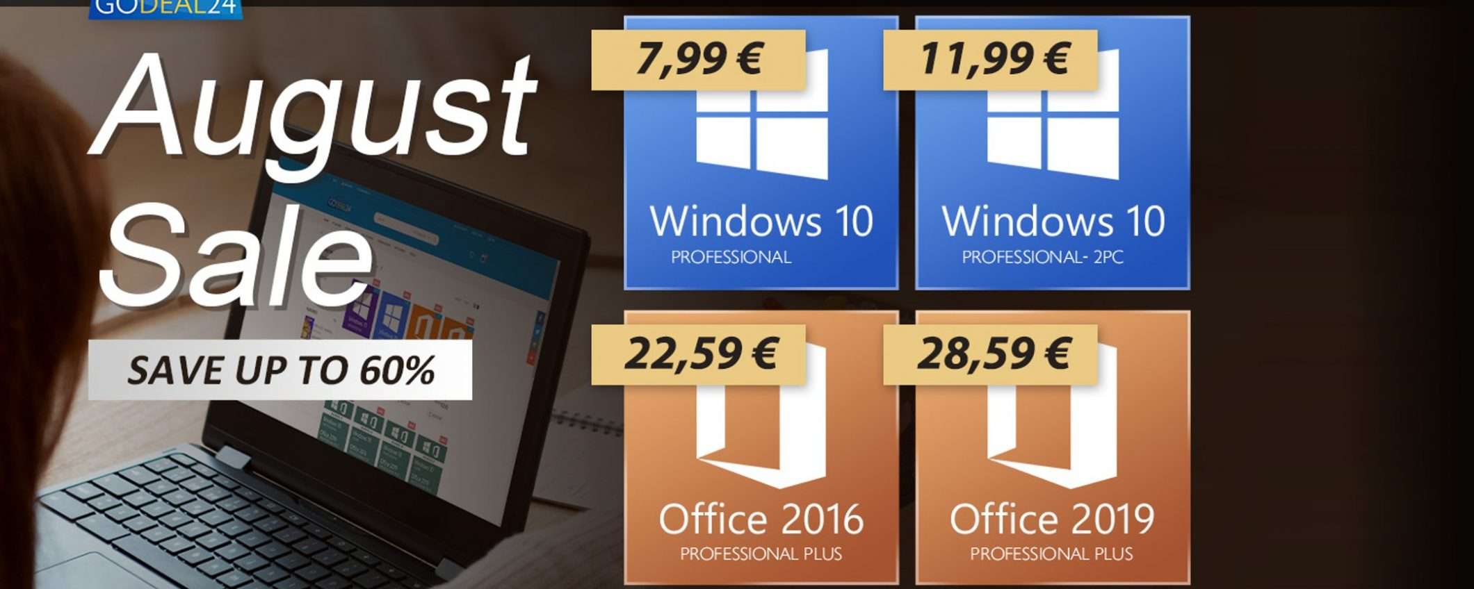 Saldi di Agosto: Windows 10 solo 6€, Office solo 15€
