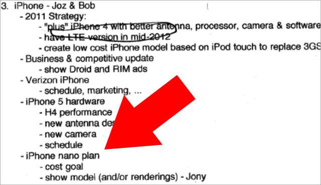 Il riferimento ad iPhone nano nell'email di Steve Jobs