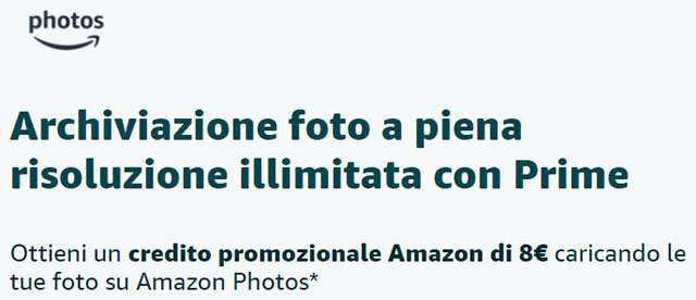 Amazon Photos: buono sconto da 8 euro