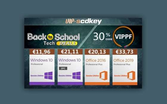 VIP-SCDkey Back to School: Windows 10 PRO OEM a €11