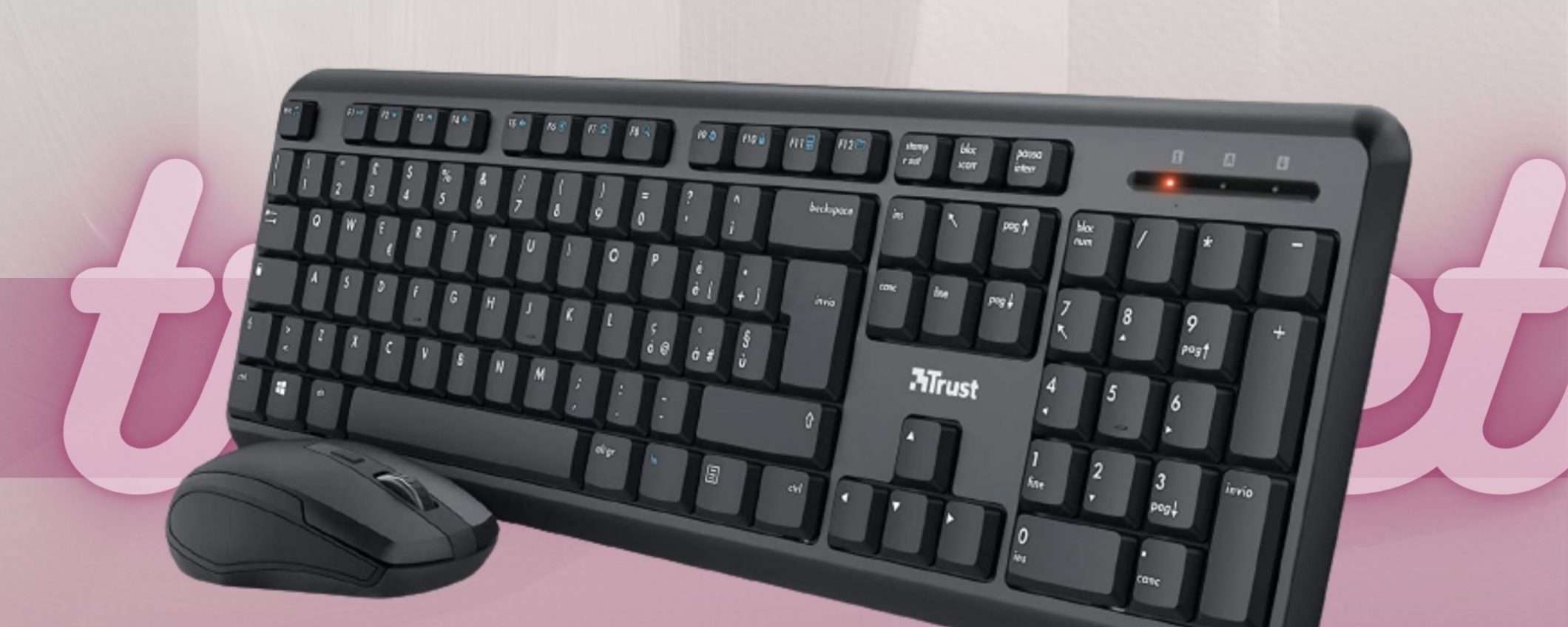 Favoloso set di Trust: hai tastiera e mouse wireless A POCO