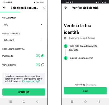 verifica identita bitpanda