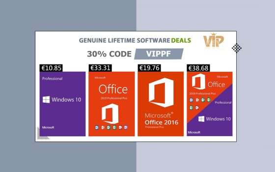 Grandi sconti: Windows 10 KEY a 10€ e Office 2016 a 19€