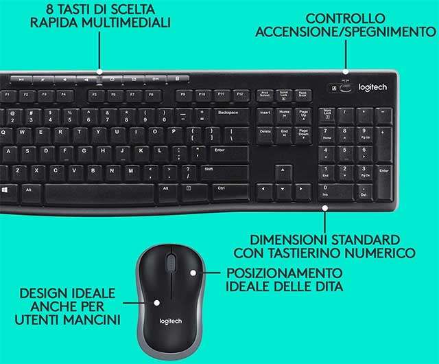 Logitech MK270: kit con mouse e tastiera wireless