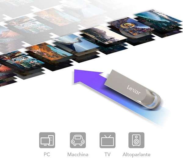 Pendrive Chiavetta USB Lexar JumpDrive 3.0 128GB - 1