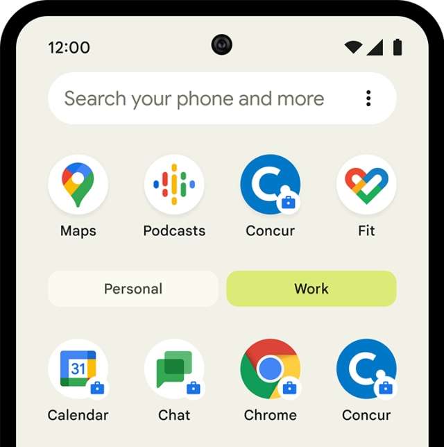 Android profilo Work