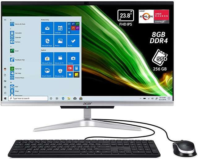 Acer Aspire C24-420, PC all-in-one con Windows 10