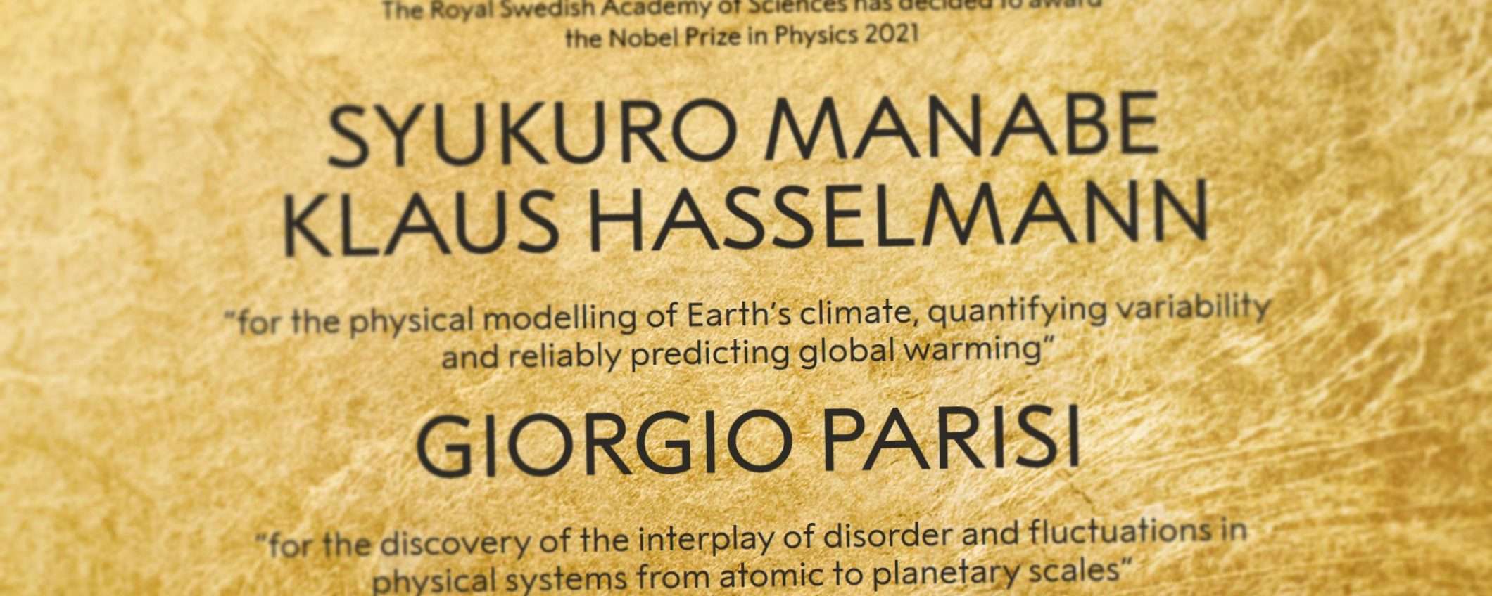 Giorgio Parisi è Premio Nobel per la Fisica 2021